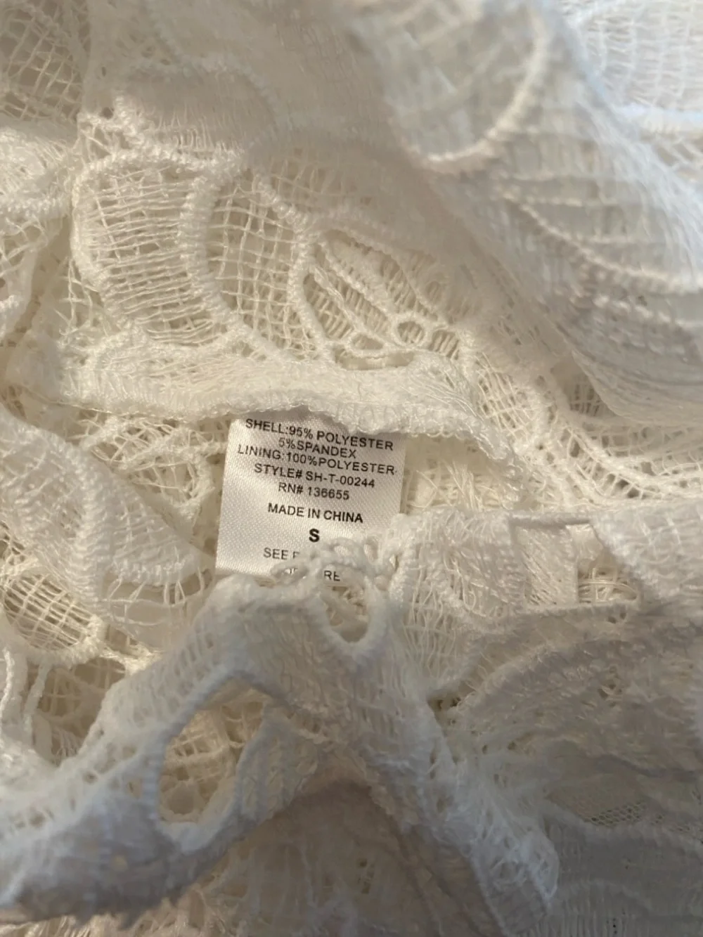 Sarah Hann for Anthropologie White Floral Lace Puff Sleeve Blouse. Size S.
